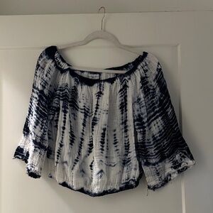 Michael Stars Indigo Tie-Dye Blouse